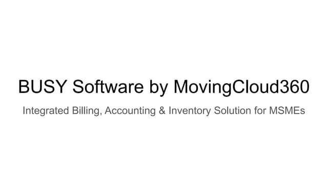 Integrated Billing, Accounting & Inventory Solution for MSMEs