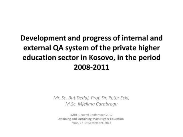 Development and progress of internal and external QA system of the private hi...