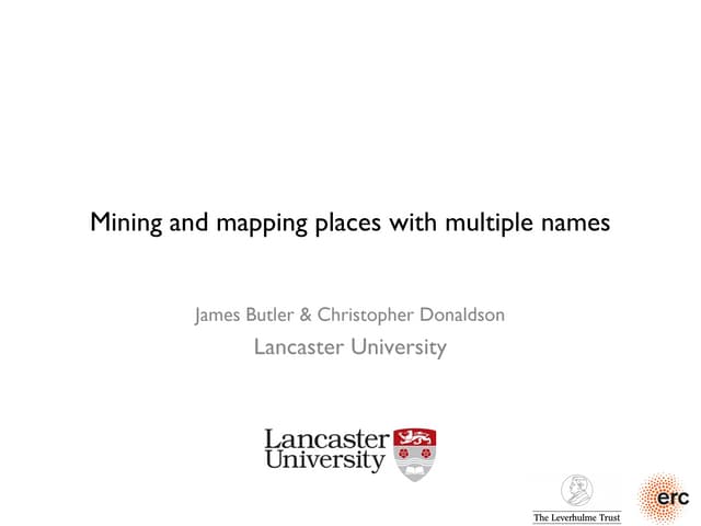 Mining and mapping places with mult...