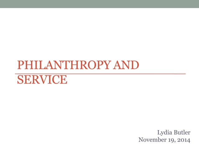 Butler philanthropy andservice