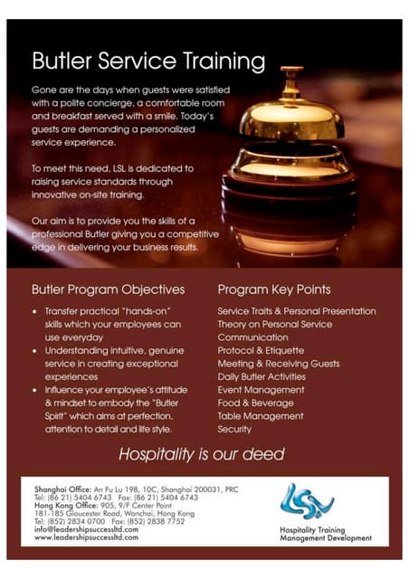 Butler Service Training