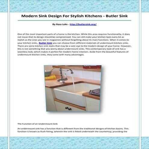 Butler sink | PDF