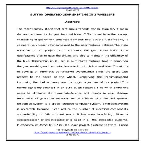 Button operated-gear-shifting-in-2-wheelers | PDF