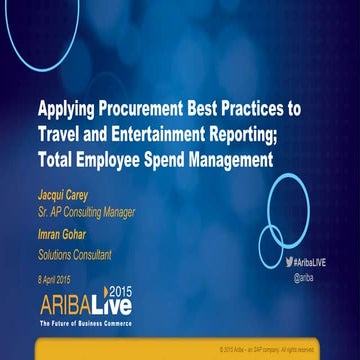 Applying Procurement Best Practices to Travel & Entertainment Expenses