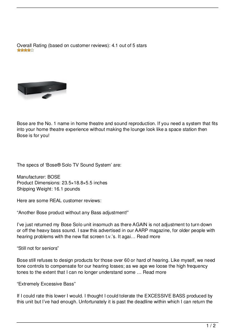bose solo 5 bass adjustment