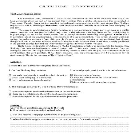 Buy nothing-day-fun-activities-games-reading-comprehension-exercis 50326