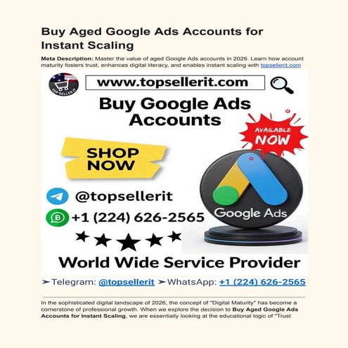Mastering Instant Scaling with Aged Google Ads Accounts in 2026 | PDF