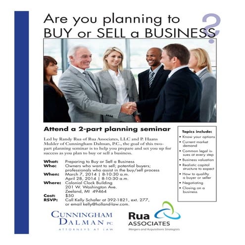 Buying and Selling a Business Seminar