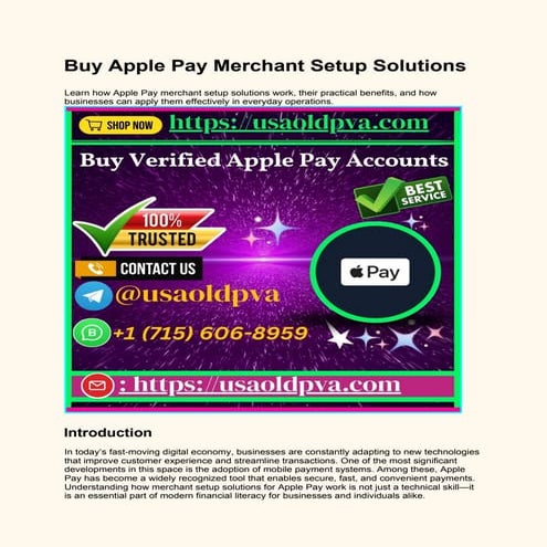 Buy Apple Pay Merchant Setup Solutions In 2026 | DOCX