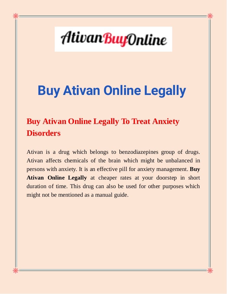Buy ativan online