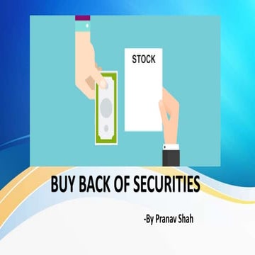 Buy Back of Securities - Mehta & Mehta