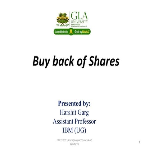 Buy back of shares