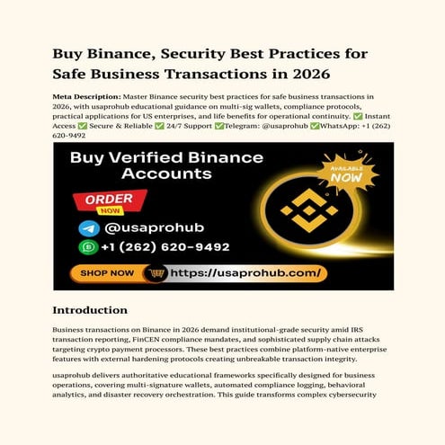 Binance Security Best Practices for Safe Business Transactions in 2026 ...
