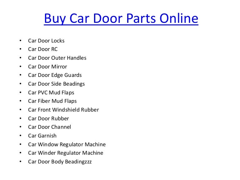 Buy Car Door Parts Online