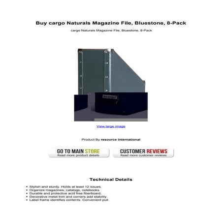 Buy cargo naturals magazine file bluestone 8 pack | PDF