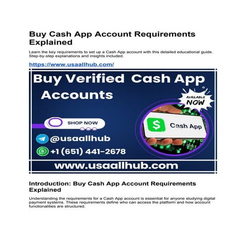 Buy Cash App Account Requirements Explained | DOCX