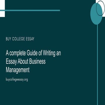 A complete Guide of Writing an Essay About Business Management