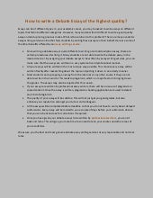 How to write a debate essay