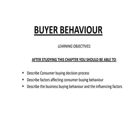 Buyer behaviour