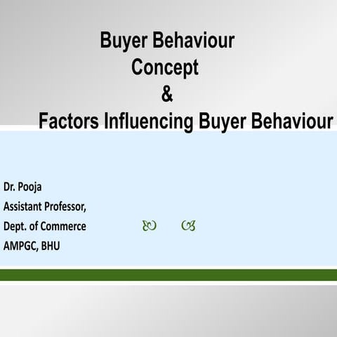 Buyer behaviour 
