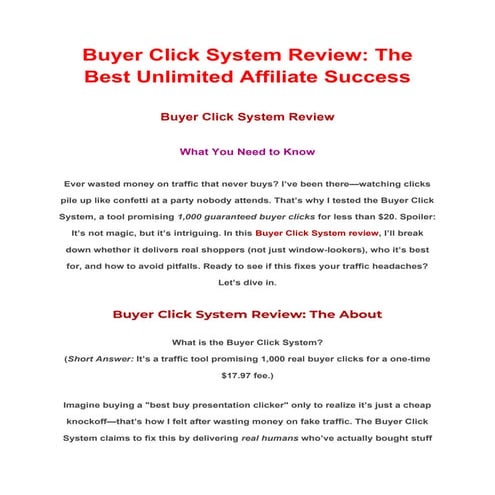 Buyer Click System Review_ The Best Unlimited Affiliate Success.docx
