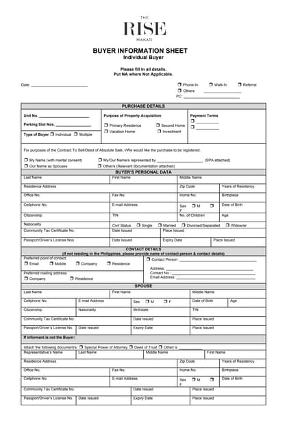 nexus transaction information sheet seller information sheet real estate