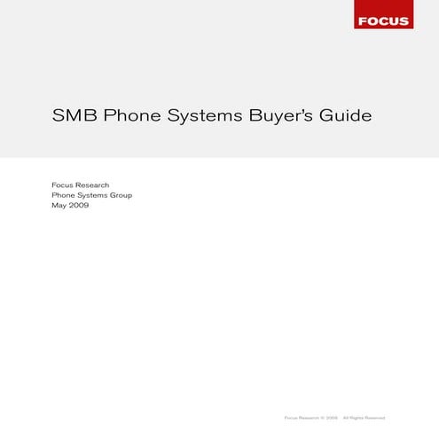 Buyers Guide SMB Phone Systems