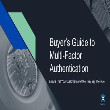 Buyer’s guide to multi factor authentication