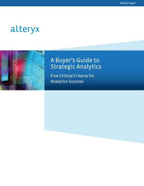 Buyer's guide to strategic analytics