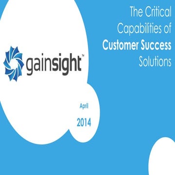 Critical Capabilties of Customer Success Solutions