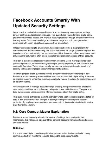Comprehensive Facebook Account Security Guide 2026: Privacy, Safety ...