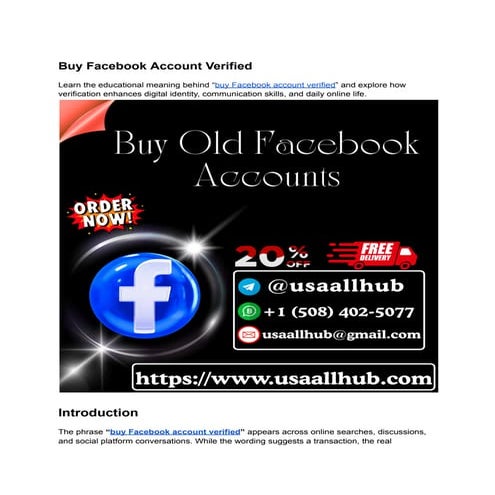 Buy Facebook Account Verified          .