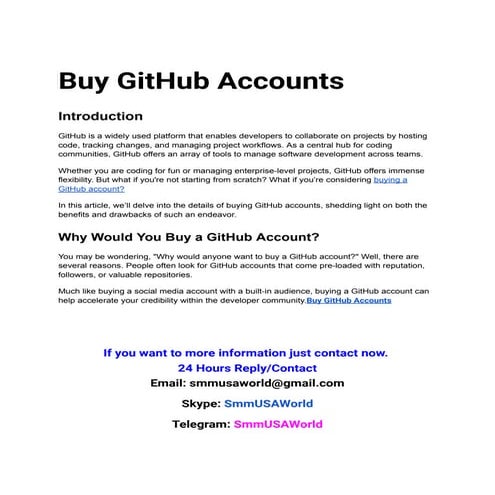 Buy GitHub Accounts  - SMM USA World.pdf