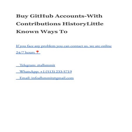 Buy GitHub Accounts-With Contributions HistoryLittle Known Ways To.pdf