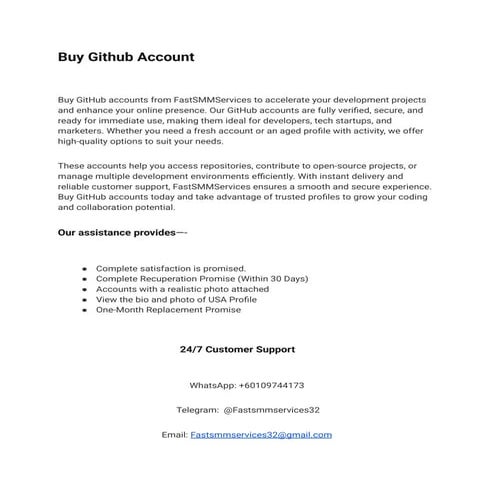 Buy a GitHub account easily and securely. | PDF