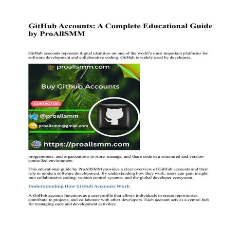 Maximizing Collaboration and Career Growth with GitHub Accounts | PDF