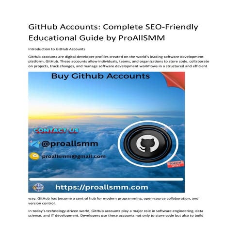 Maximizing Collaboration and Career Growth with GitHub Accounts | PDF