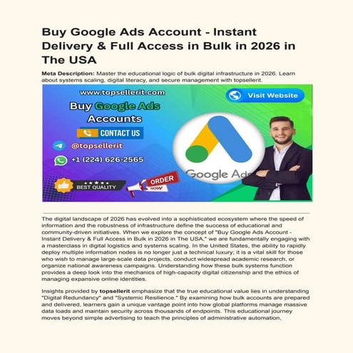 Mastering Bulk Google Ads Account Management for 2026 USA | PDF