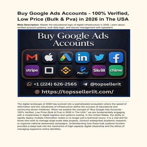 Buy Google Ads Accounts - 100% Verified, Low Price (Bulk & Pva) in 2026 ...