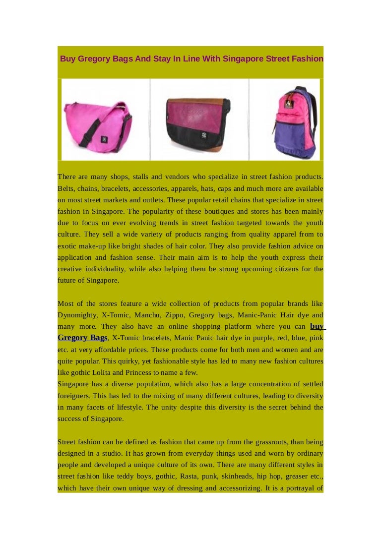 gregory bag singapore outlet