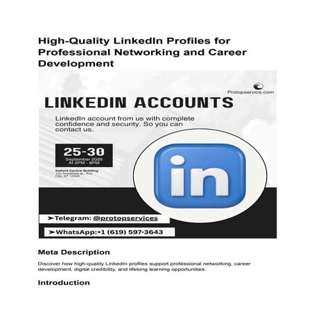 Building High-Quality LinkedIn Profiles for Career Growth and ...