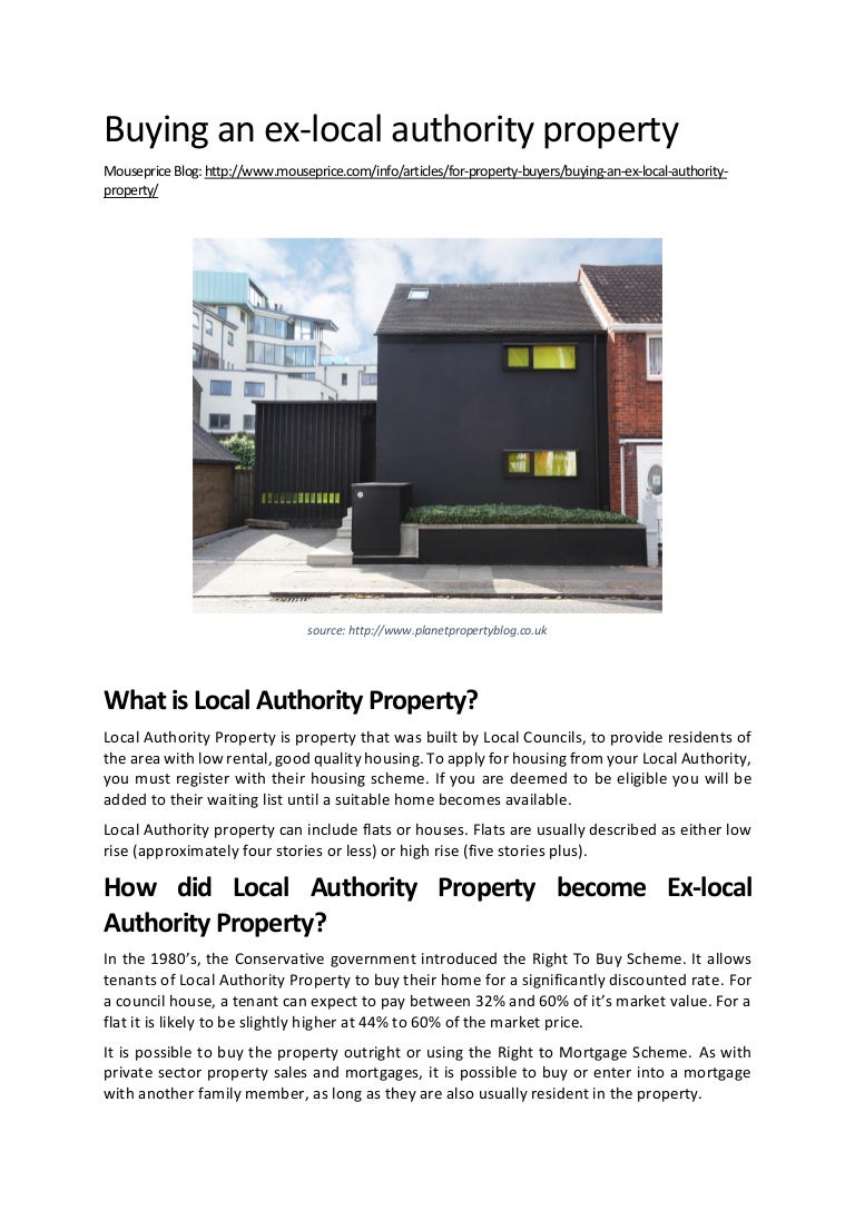 Buying an ex local authority property