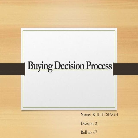 Buying decision process