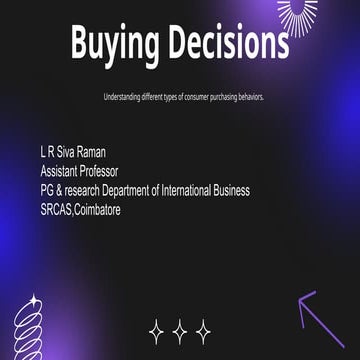 Buying Decisions to be made in Marketing