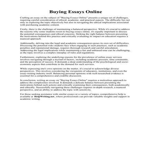 Buying Essays Online