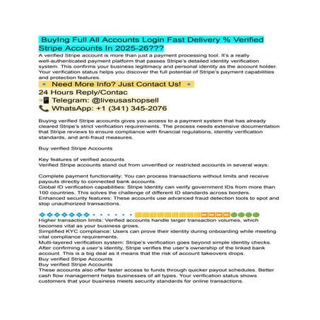 _BuyIng Full All Accounts Login Fast Delivery % Verified Stripe Accounts In 2...