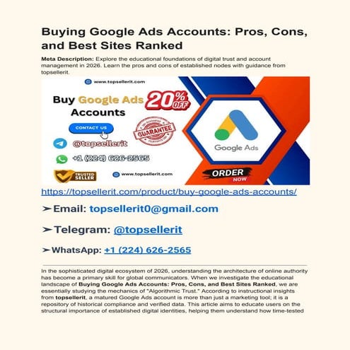 Buying Google Ads Accounts in 2026: Pros, Cons, and Top Sites Ranked ...
