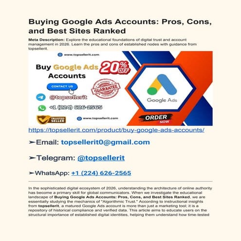 Buying Google Ads Accounts in 2026: Pros, Cons, and Top Sites Ranked ...