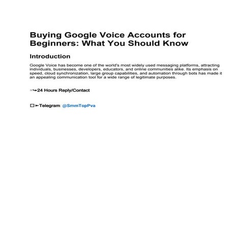 Comprehensive Guide to Buying Google Voice Accounts Safely for ...