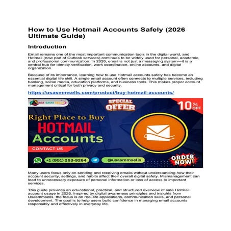Comprehensive 2026 Guide to Safe Hotmail Account Usage and Digital ...